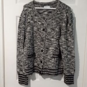 Nine West Charcoal and Black Knit Cardigan